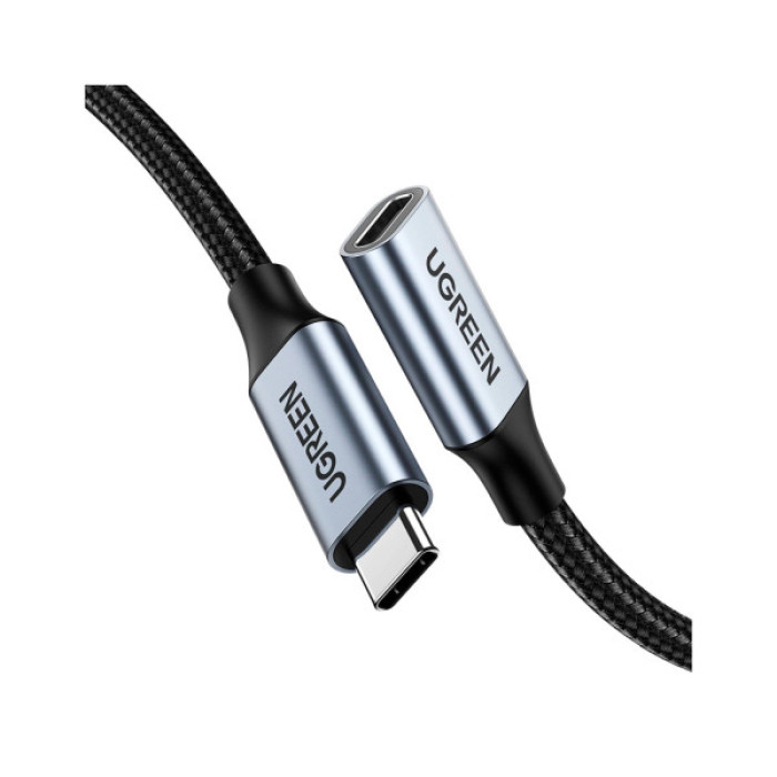 Дата кабель Ugreen USB-C M/F 1.0m 5A 10Gbps USB 3.1 black (30205)