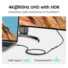 Дата кабель Ugreen USB-C M/F 1.0m 5A 10Gbps USB 3.1 black (30205)