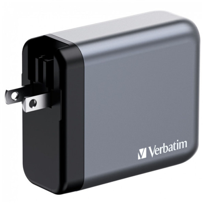 Зарядний пристрій Verbatim GaN 140 W 4 ports (2xUSB-C-140 W,USB-C 20 W /USB-A -3.0) (32203)