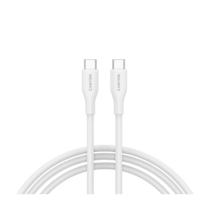 Дата кабель USB-C to USB-C 1.0m CC60SC10 60W Silicon White Canyon (CNS-CC60SC10W)