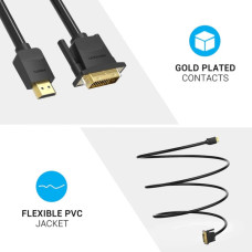 Кабель мультимедійний HDMI M to DVI M 2.0m 4K60Hz black Vention (ABFBH)