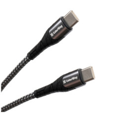 Дата кабель USB-C to USB-C 2.0m PD Fast Charging 65W 3A grey ColorWay (CW-CBPDCC039-GR)