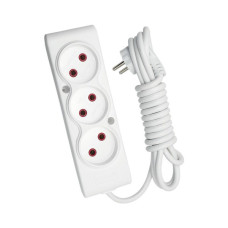 Мережевий подовжувач TECCO 2м 3 поста white (8681277841866)
