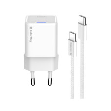 Зарядний пристрій ColorWay GaN Mini 30W PD Port PPS USB (Type-C PD + USB QC4.0) cable Type-C (CW-CHS053PDC-WT)