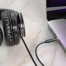 Кабель мультимедійний 3.5mm M to 3.5mm M 1.0m Black HOCO (6942007625463)