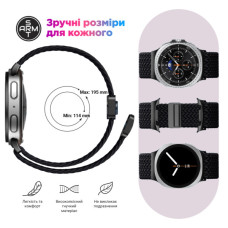 Ремінець до смарт-годинника Armorstandart Braided Solo Loop для Samsung Watch 8 / 8 Classic (20x113 mm) Black (ARM87352)