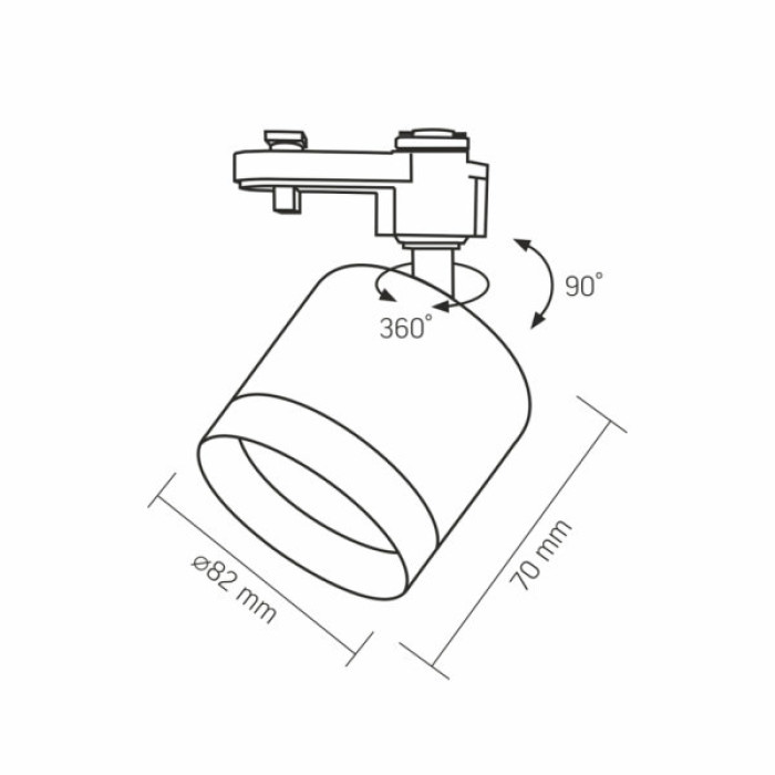 Світильник Videx під лампу GX53 трековий (VL-SPF17C-BP)
