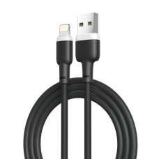 Дата кабель USB 2.0 AM to Lightning 1.0m 2.1A silicone black XO (NB208-L-1-BK)