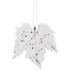 Ялинкова іграшка House Of Seasons Кленовий лист 6 шт білий (8718861667097)