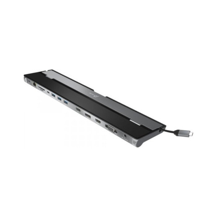 Порт-реплікатор J5create Dock-Station USB-C 10-in-1 (HDMI/PD/USB-A/USB-C/LAN/картридер/audio) (JCD543-N)