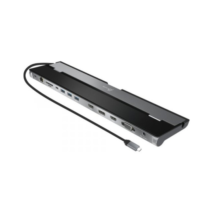 Порт-реплікатор J5create Dock-Station USB-C 10-in-1 (HDMI/PD/USB-A/USB-C/LAN/картридер/audio) (JCD543-N)