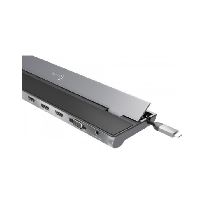 Порт-реплікатор J5create Dock-Station USB-C 10-in-1 (HDMI/PD/USB-A/USB-C/LAN/картридер/audio) (JCD543-N)
