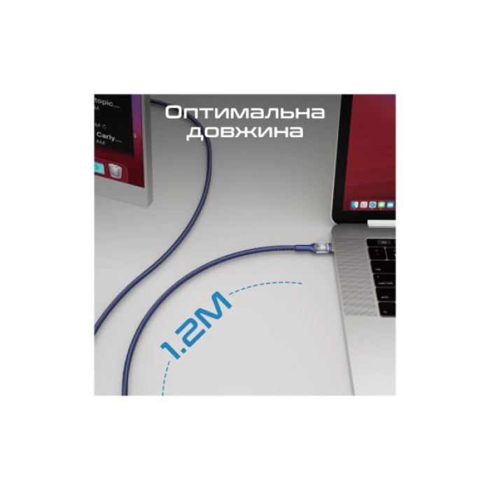 Дата кабель USB-C to USB-C 1.2m Promate (lucidline-cc120.navy)