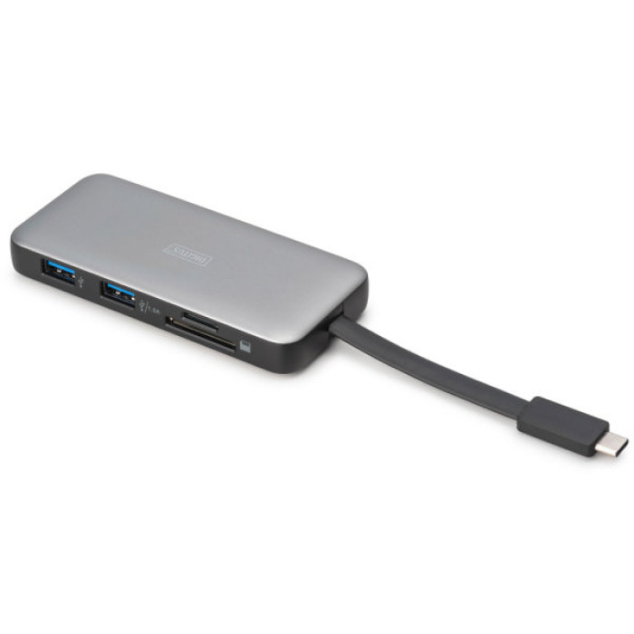 Порт-реплікатор Digitus USB-C > HDMI/2xUSB-A/USB-C/SD/MicroSD/RJ54, Travel (DA-70916)