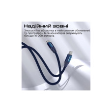 Дата кабель USB-C to USB-C 1.2m Promate (springy.blue)