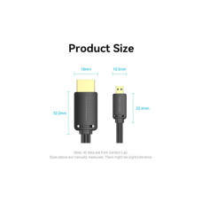 Кабель мультимедійний HDMI M to HDMI micro M 1.5m V2.0 4K 60Hz 18Gbps HDR Dolby Vention (AGIBG)