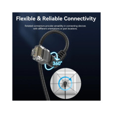 Патч-корд 1.5м, UTP cat 6a RJ-45 90° corner black Vention (IBOBG)