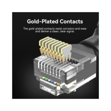 Патч-корд 1.5м, UTP cat 6a RJ-45 90° corner black Vention (IBOBG)