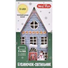 Прикраса декоративна YES! Fun Будиночок-світильник Картон LED Сірий 21см (801216)