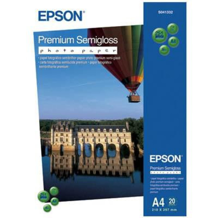 Фотопапір Epson A4 Premium Semigloss Photo Paper (C13S041332)