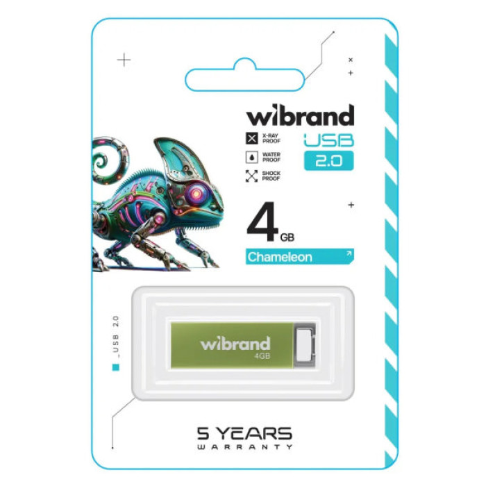 USB флеш накопичувач Wibrand 4GB Chameleon Green USB 2.0 (WI2.0/CH4U6LG)