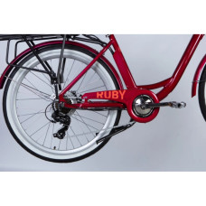 Електровелосипед Dorozhnik 26" eRUBY DD FR рама-17" 36B 13А*г 500Вт 2026 бордовий (ELB-D-26-301)
