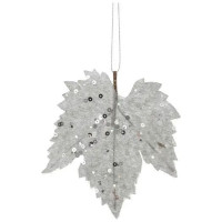 Ялинкова іграшка House Of Seasons Кленовий лист 6 шт сірий (8718861667066)