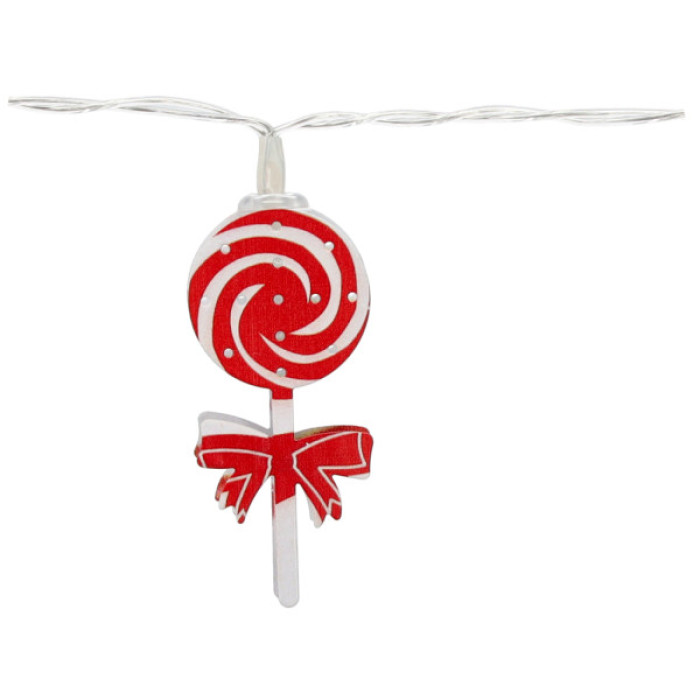 Гірлянда Chomik Новорічні атрибути 10 LED теплий білий, IP20, 2хАА (5900779854024)