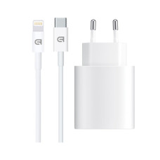 Зарядний пристрій Armorstandart AMHJ83 20W USB-C White + cable USB-C to Lightning (ARM77724)