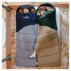 Спальний мішок Naturehike з капюшоном Sunny Day PL02 U250 CNK2550WS028, (8,5°C), правий, коричнево-зелений (6977465868398)