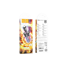 Дата кабель USB 2.0 AM to Lightning + Micro 5P + USB-C 1.0m 2A nylon black+red+blue HOCO (6931474768636)