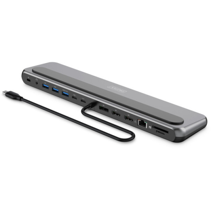 Порт-реплікатор Digitus USB-C > 2xHDMI/1xDP/3xUSB-A/USB-C/RJ54/PD/Audio (DA-70919)