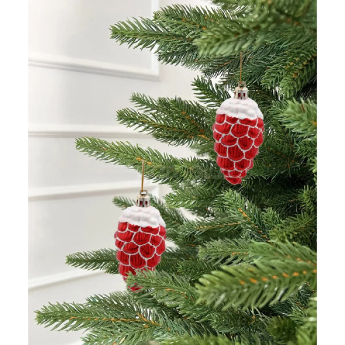 Ялинкова іграшка Chomik Шишки" 9 см, 2 шт, червоні (5900779895386_3)