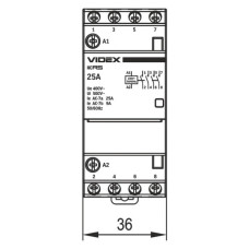 Контактор Videx 4п 25А 4НВ VF-RS-MC4O-25 RESIST