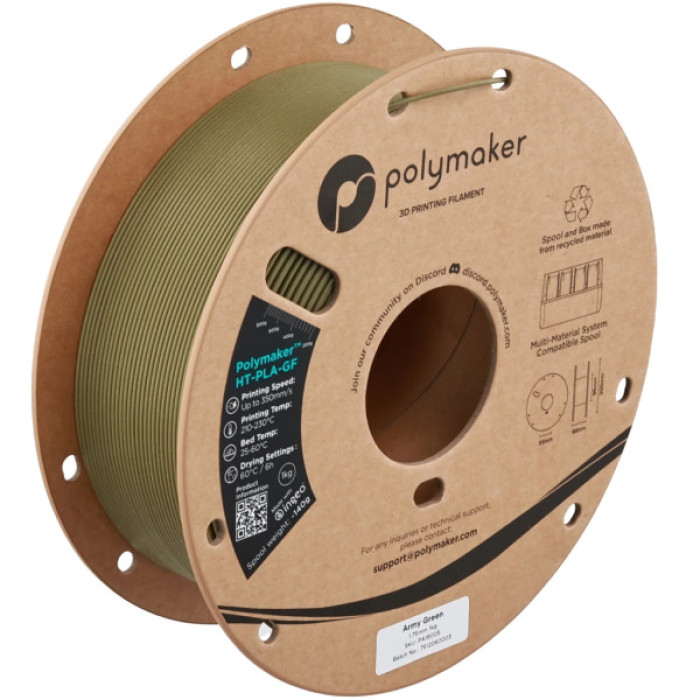 Пластик для 3D-принтера Polymaker HT-PLA-GF 1,75mm 1kg ARMY GREEN (PA18005)