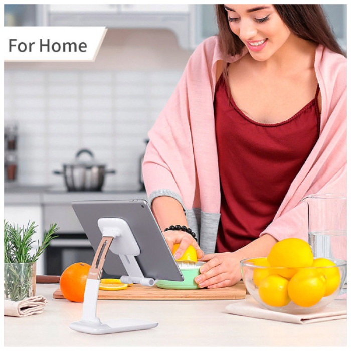Підставка до планшета та телефона Knight Foldable Desk Mobile Phone Holder Stand (Plastic) White Essager (EZJZM-QSSJ02)