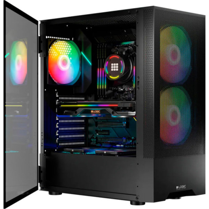Корпус Logic concept ARYA MESH+GLASS ARGB fans 2x140mm+1x120mm BLACK (AT-ARYA-10-000000-0002)