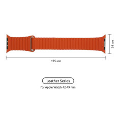 Ремінець до смарт-годинника Armorstandart Leather Loop для Apple Watch 49/46/45/44/42 (Series 1-3) Orange (ARM57837)