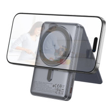 Батарея універсальна HOCO 5000mAh Title PD/20W Magnetic with stand + mini wallet Grey (Q46 / 714988)