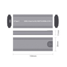 Кишеня зовнішня Dynamode M.2 SSD NVMe/SATA combo USB3.2 GEN2 USB-C (DM-CAD-SSD05)