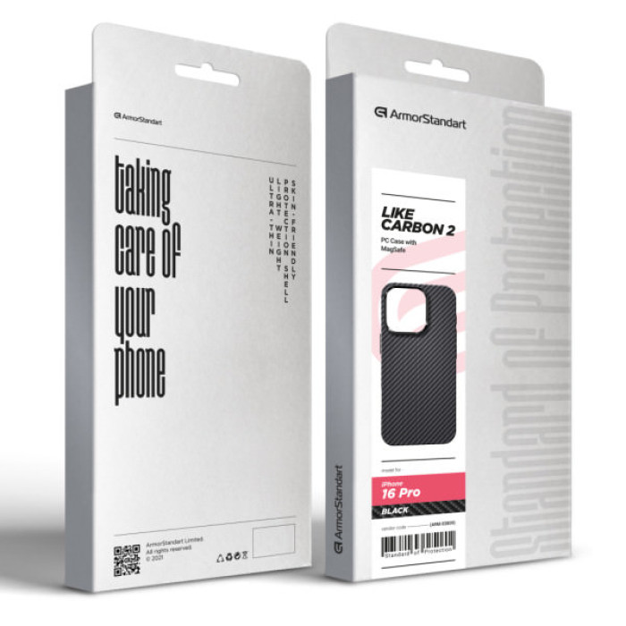 Чохол до мобільного телефона Armorstandart LikeCarbon2 MagCase для Apple iPhone 16 Pro Black (ARM83809)