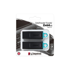 USB флеш накопичувач Kingston 2x64GB DT Exodia Black+Blue USB 3.2 (DTX/64GB-2P)