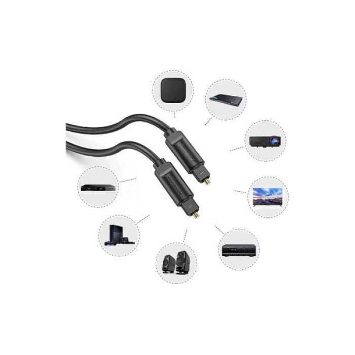 Кабель мультимедійний Optical Toslink 1.0m black Vention (BAEBF)