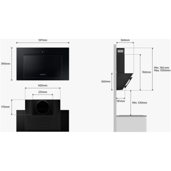 Витяжка кухонна Samsung NK24B3501VB/WT