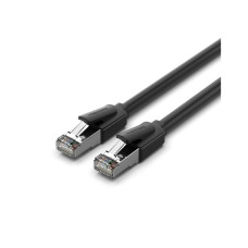 Патч-корд 0.5м, S/FTP cat 8 RJ-45 black Vention (IKKBD)