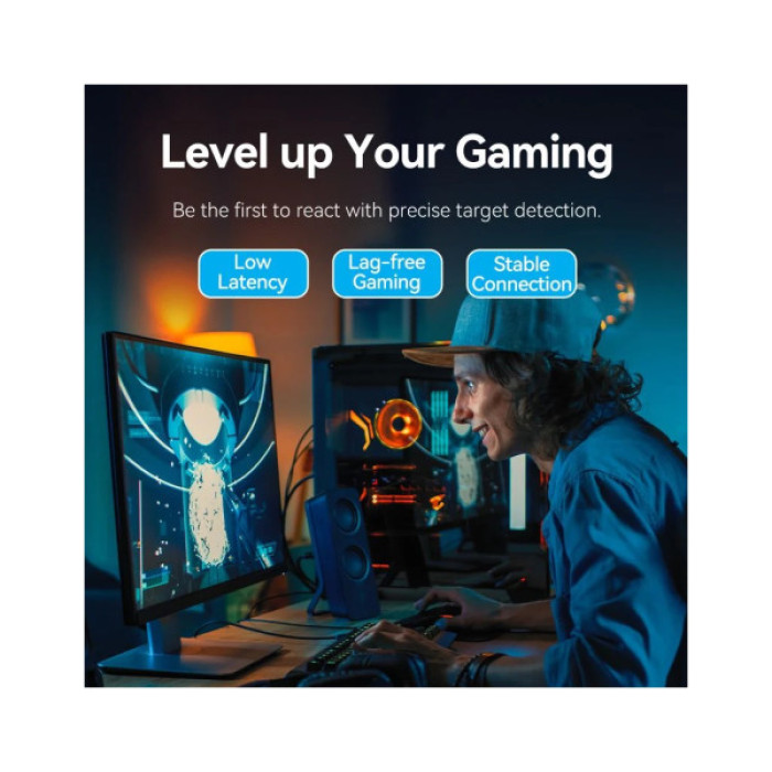 Патч-корд 0.5м, S/FTP cat 8 RJ-45 black Vention (IKKBD)