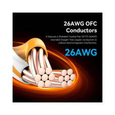 Патч-корд 0.5м, S/FTP cat 8 RJ-45 black Vention (IKKBD)