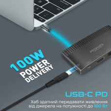 Концентратор Promate USB Hub 6 ports mediahub-c6.black (mediahub-c6.black)
