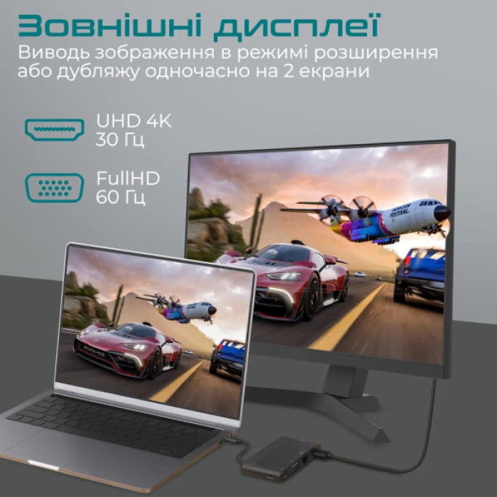 Концентратор Promate USB Hub 6 ports mediahub-c6.black (mediahub-c6.black)