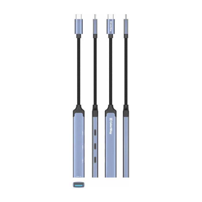 Концентратор ColorWay USB-C 4-in-1 USB-C2.0х3/USB3.0 (CW-HUB07)